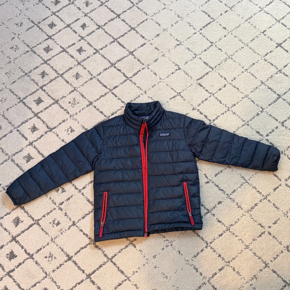 Patagonia Kids Puffer Jacket - Blue with Red Accents